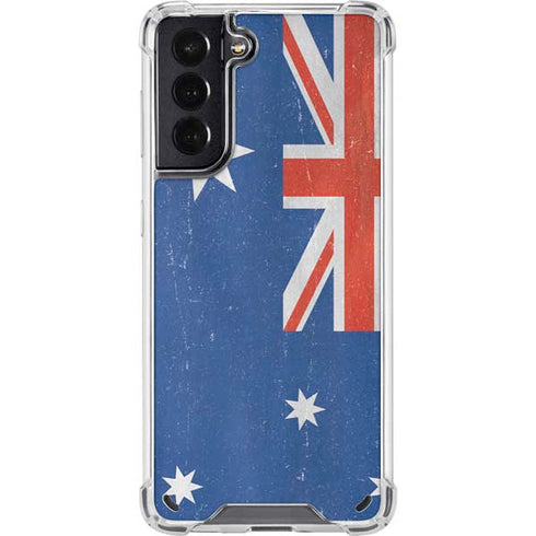 Australia Flag Distressed Galaxy S21 5G Clear Case